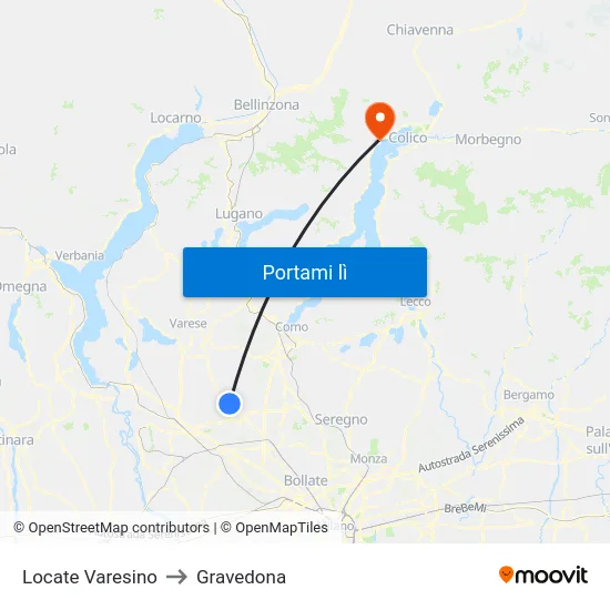 Locate Varesino to Gravedona map