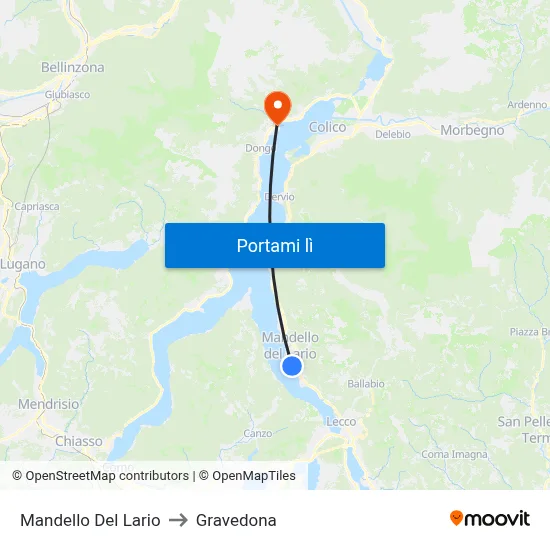 Mandello Del Lario to Gravedona map