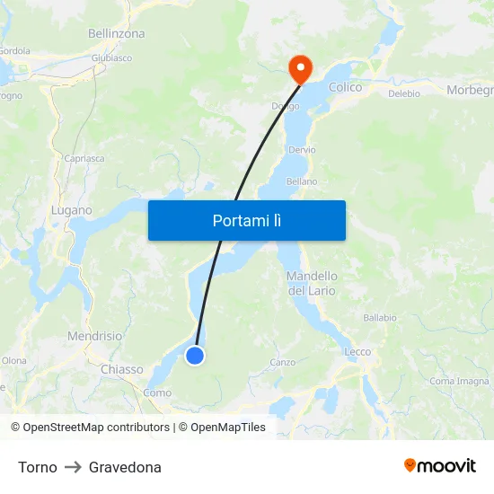 Torno to Gravedona map