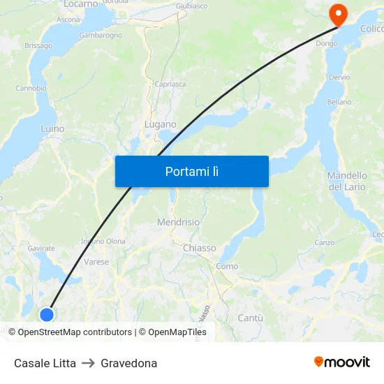 Casale Litta to Gravedona map