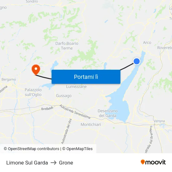 Limone Sul Garda to Grone map