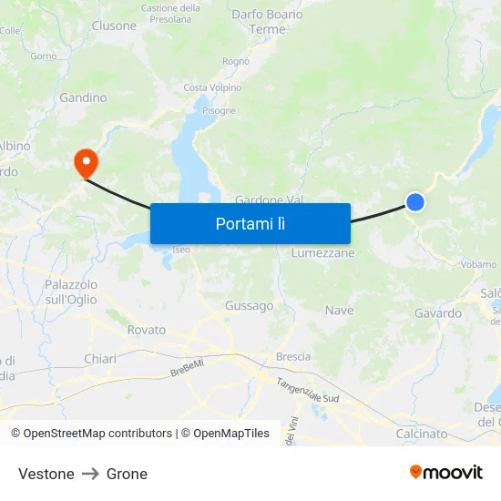 Vestone to Grone map
