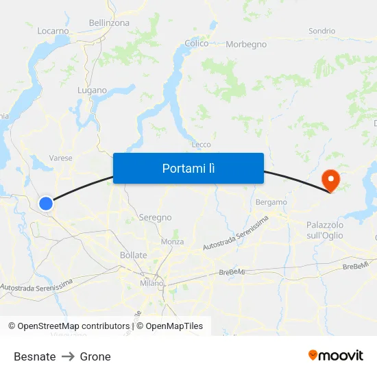 Besnate to Grone map
