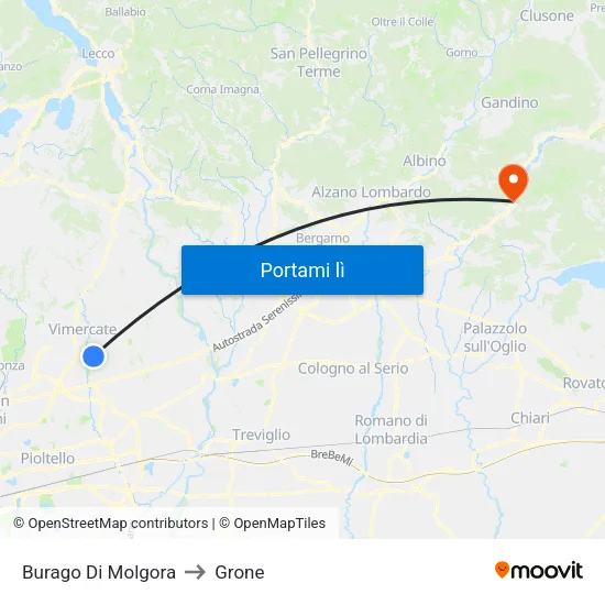 Burago Di Molgora to Grone map