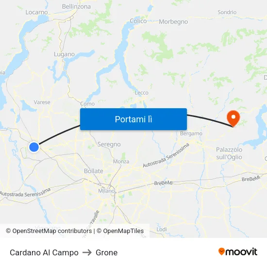 Cardano Al Campo to Grone map