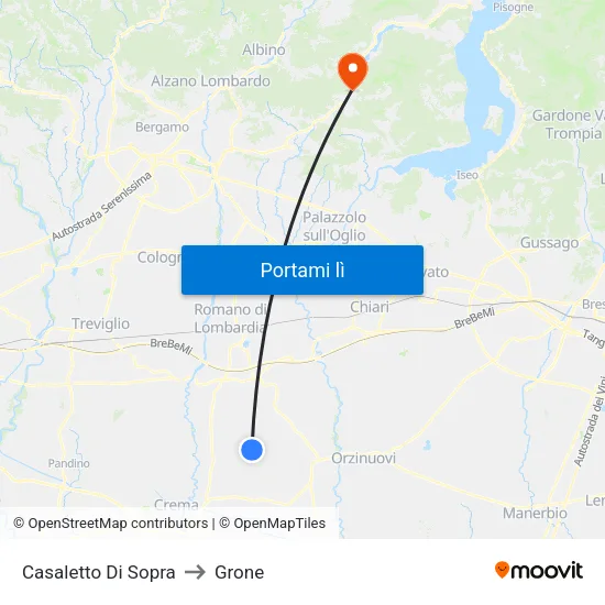 Casaletto Di Sopra to Grone map
