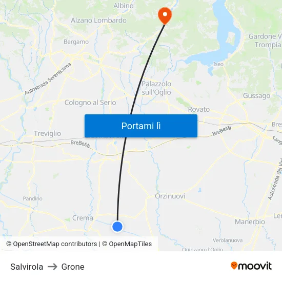 Salvirola to Grone map
