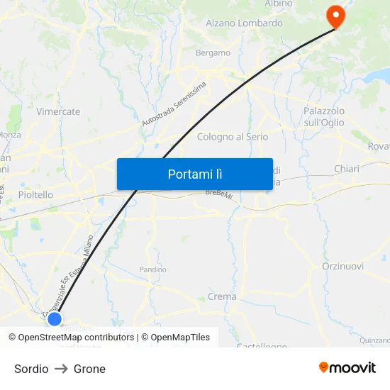 Sordio to Grone map