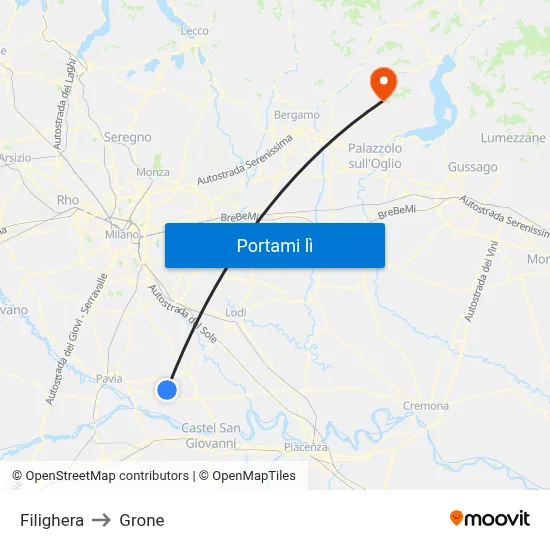 Filighera to Grone map