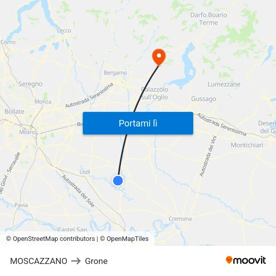 MOSCAZZANO to Grone map