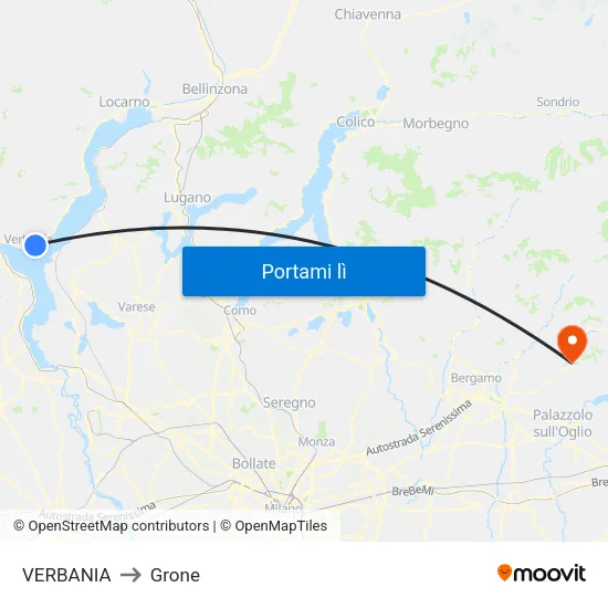 VERBANIA to Grone map