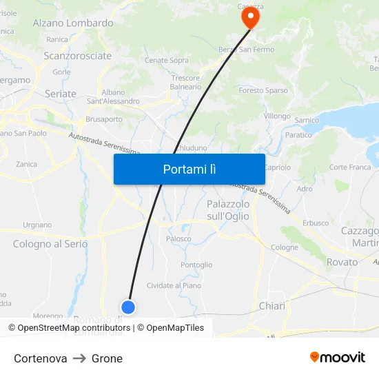 Cortenova to Grone map