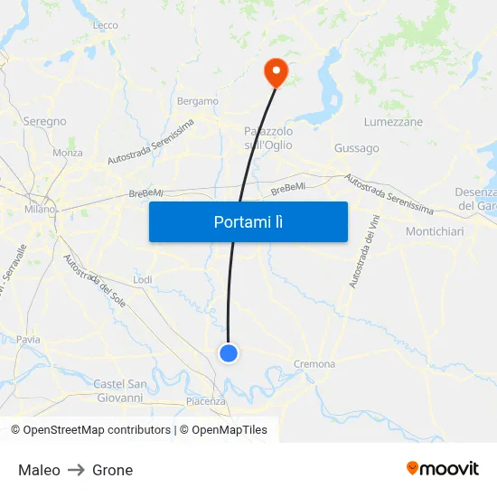 Maleo to Grone map