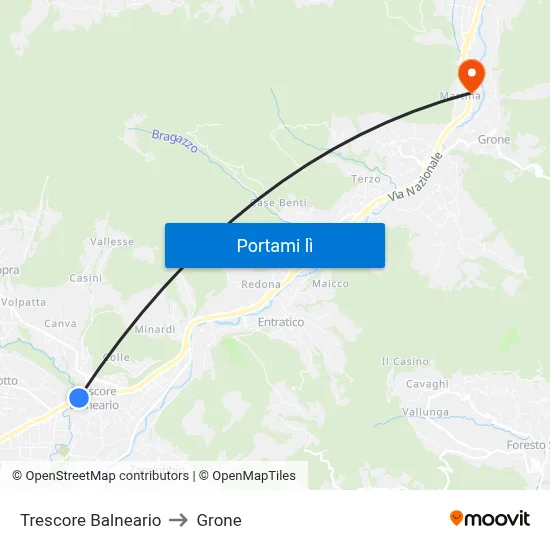 Trescore Balneario to Grone map