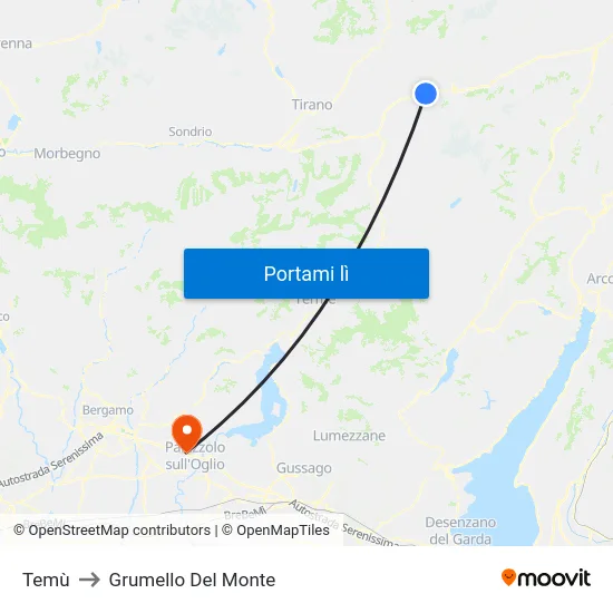 Temù to Grumello Del Monte map