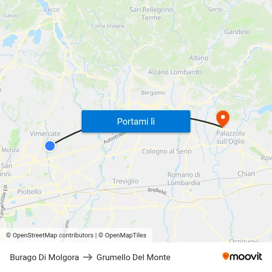 Burago Di Molgora to Grumello Del Monte map