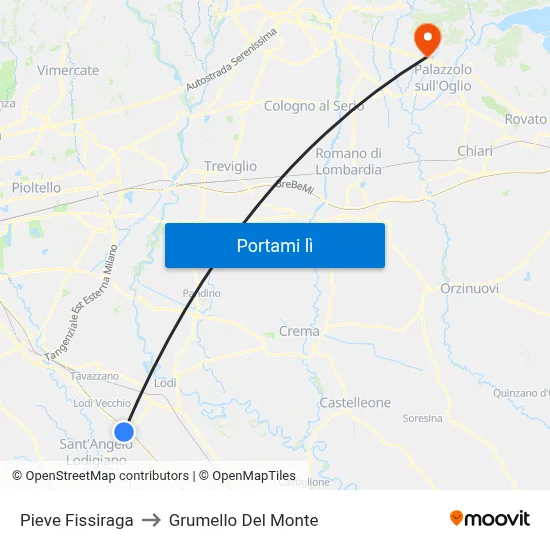 Pieve Fissiraga to Grumello Del Monte map