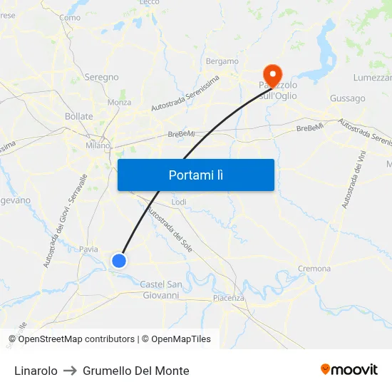 Linarolo to Grumello Del Monte map