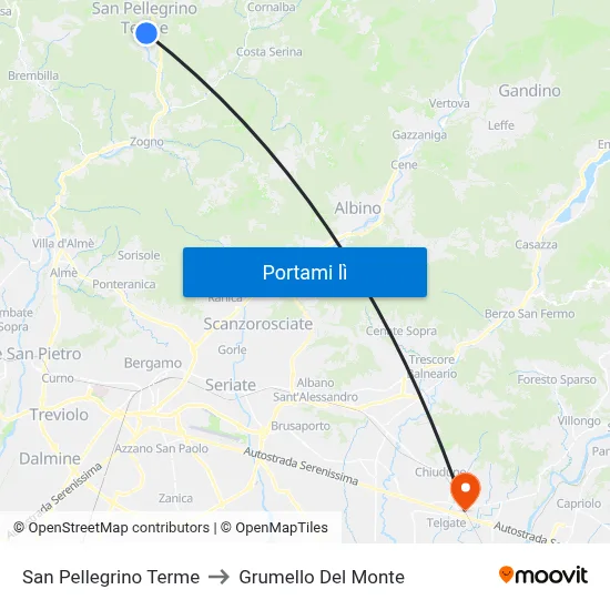 San Pellegrino Terme to Grumello Del Monte map