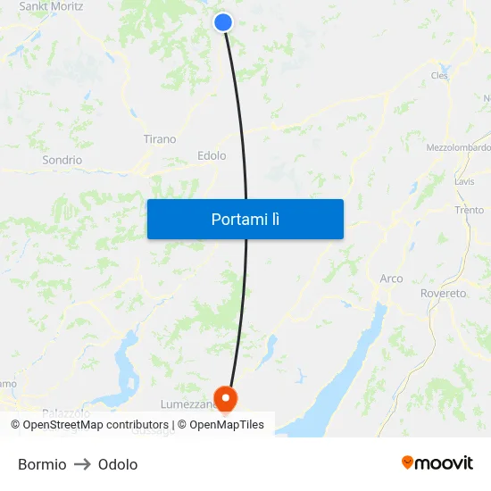 Bormio to Odolo map
