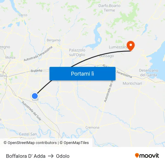 Boffalora D' Adda to Odolo map