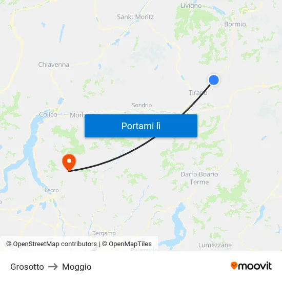 Grosotto to Moggio map