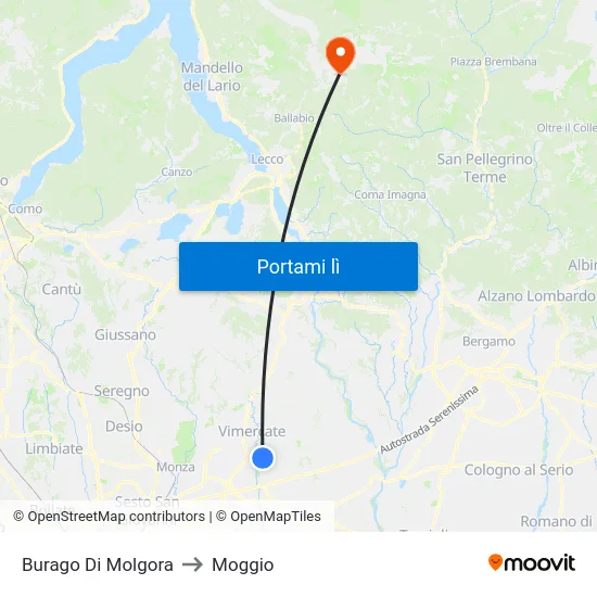 Burago Di Molgora to Moggio map