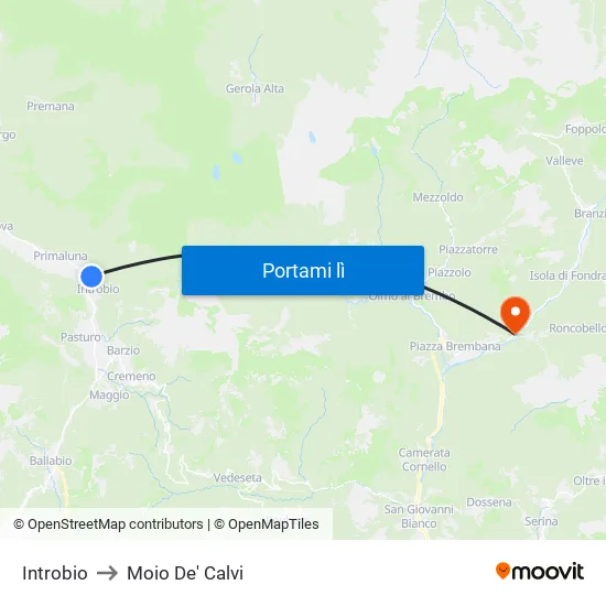 Introbio to Moio De' Calvi map