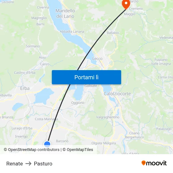 Renate to Pasturo map