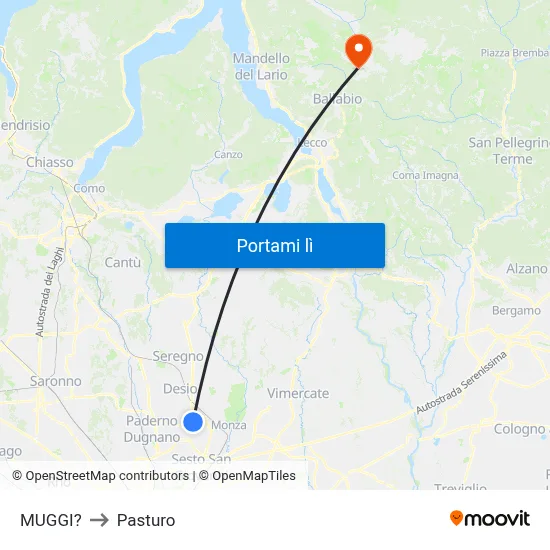 MUGGI? to Pasturo map