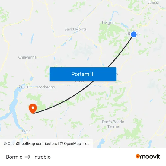 Bormio to Introbio map