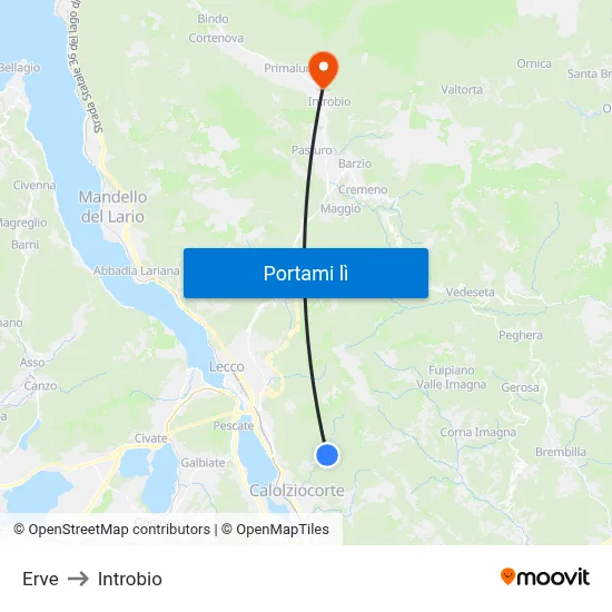 Erve to Introbio map