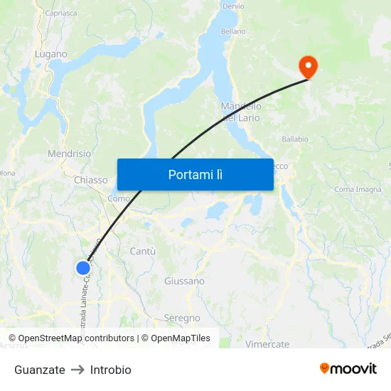 Guanzate to Introbio map