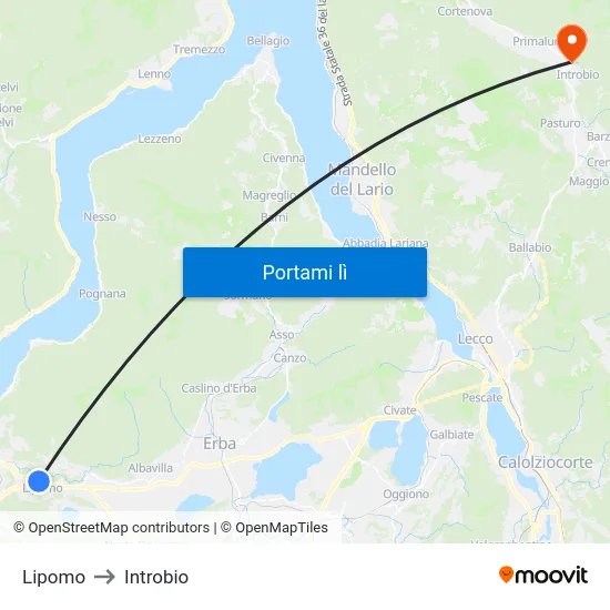 Lipomo to Introbio map