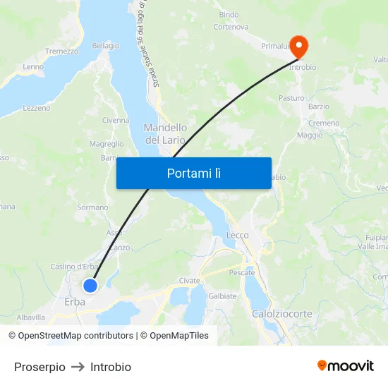 Proserpio to Introbio map