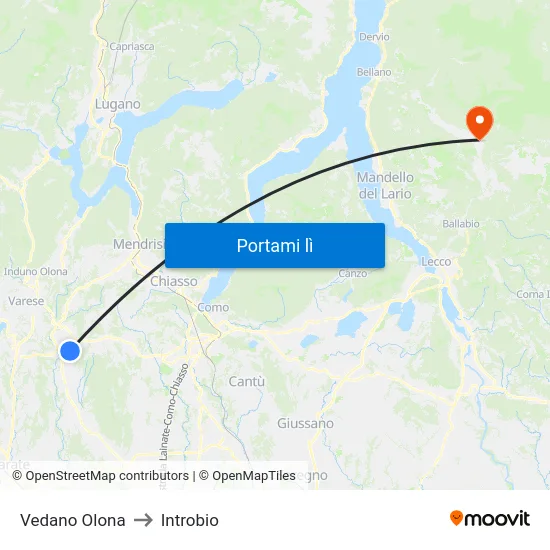 Vedano Olona to Introbio map