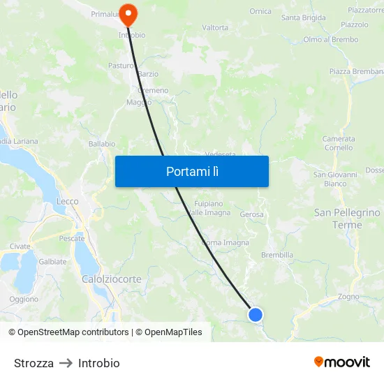 Strozza to Introbio map