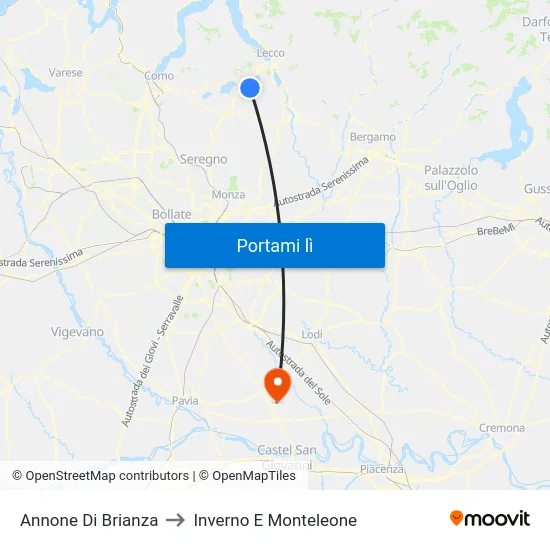 Annone Di Brianza to Inverno E Monteleone map