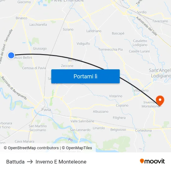 Battuda to Inverno E Monteleone map