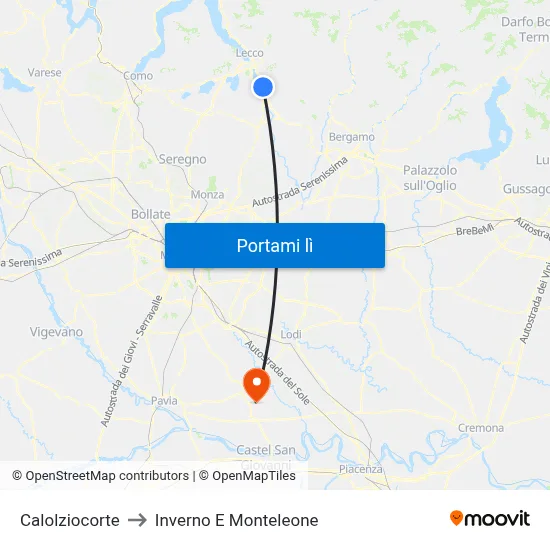 Calolziocorte to Inverno E Monteleone map