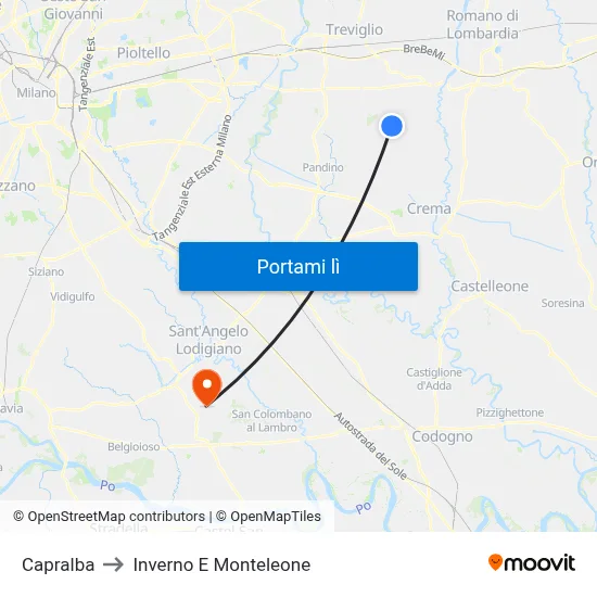 Capralba to Inverno E Monteleone map