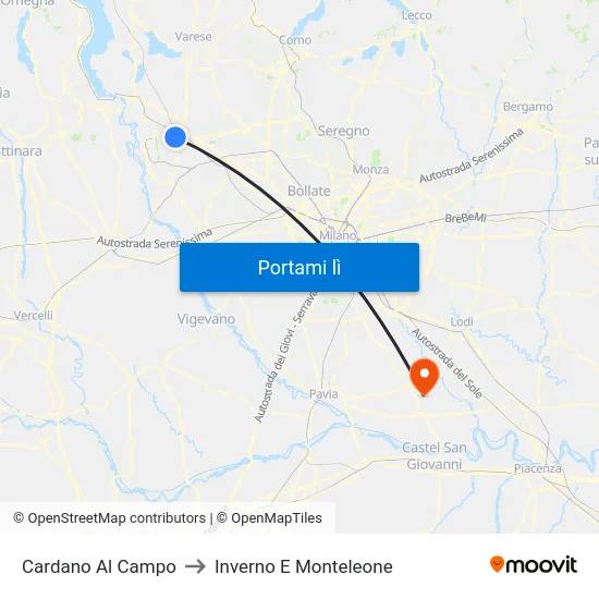 Cardano Al Campo to Inverno E Monteleone map