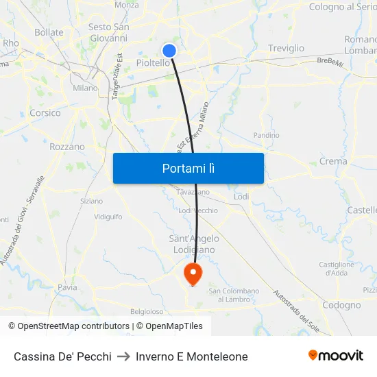 Cassina De' Pecchi to Inverno E Monteleone map