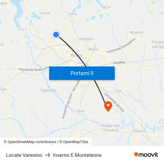 Locate Varesino to Inverno E Monteleone map