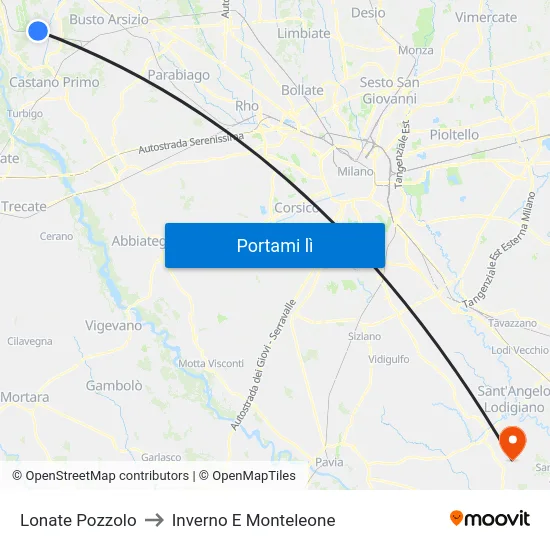 Lonate Pozzolo to Inverno E Monteleone map