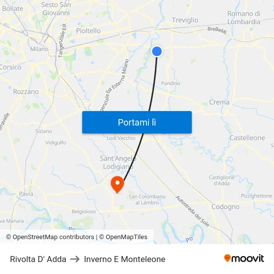 Rivolta D' Adda to Inverno E Monteleone map