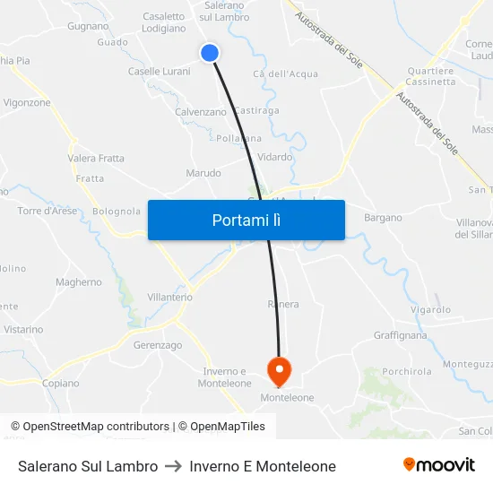 Salerano Sul Lambro to Inverno E Monteleone map