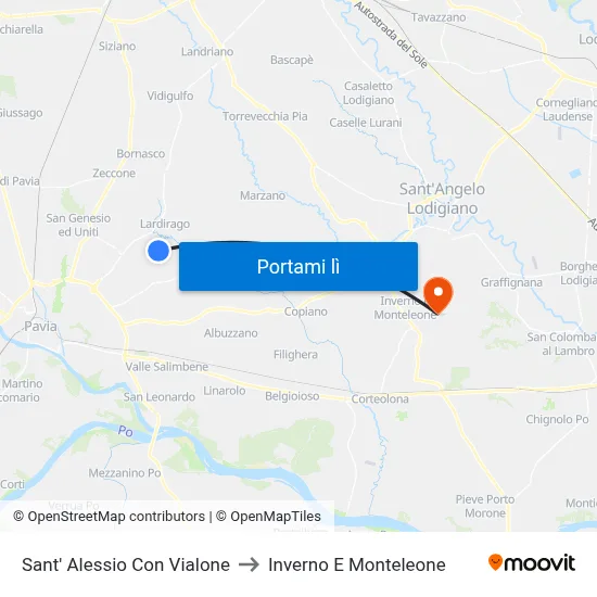 Sant' Alessio Con Vialone to Inverno E Monteleone map