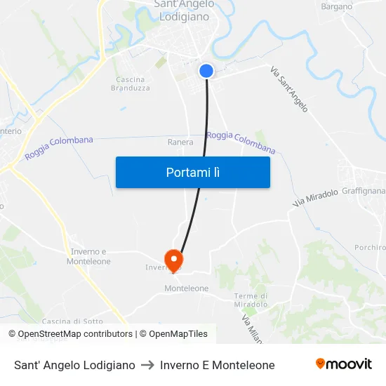 Sant' Angelo Lodigiano to Inverno E Monteleone map