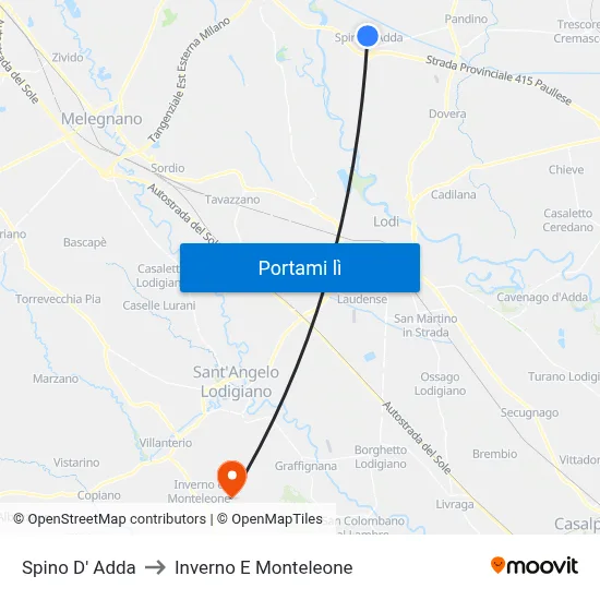 Spino D' Adda to Inverno E Monteleone map